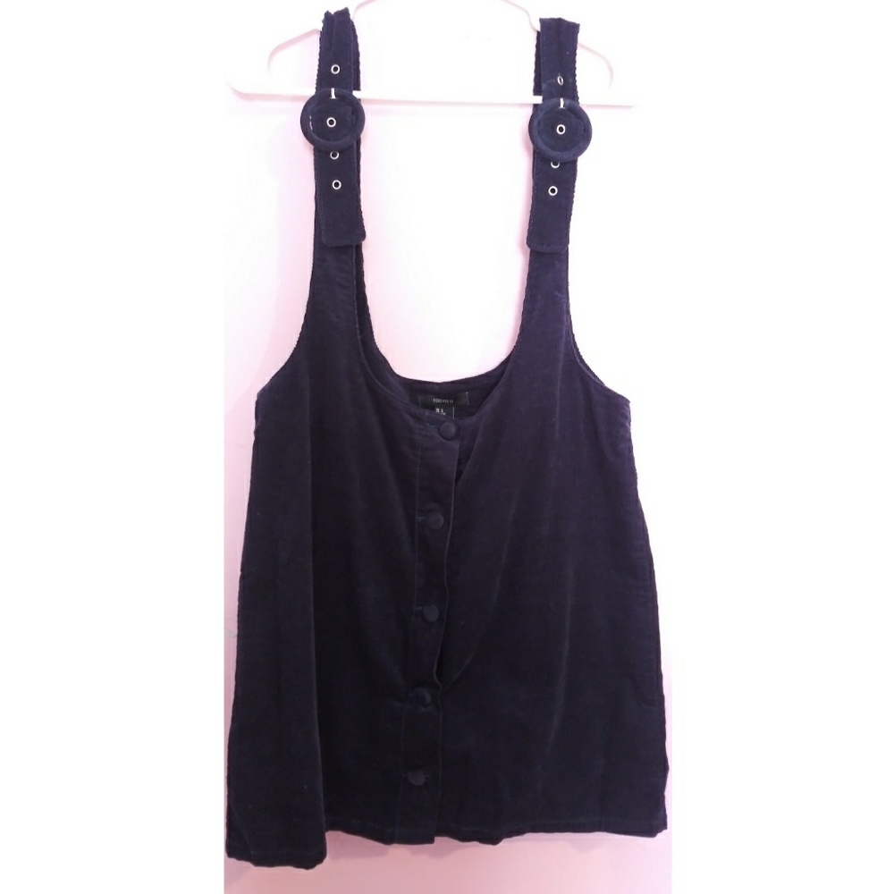 Corduroy blue pinafore dress